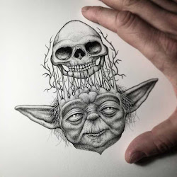 wars star drawings yoda detailed jedi miniature paul master jackson simple illustrations tools sketches artist lightsaber dots tiny animals ever
