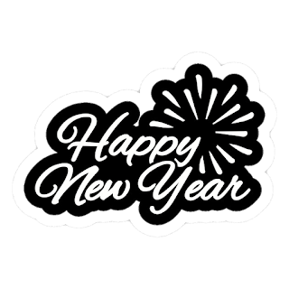 black & white background text of happy new year