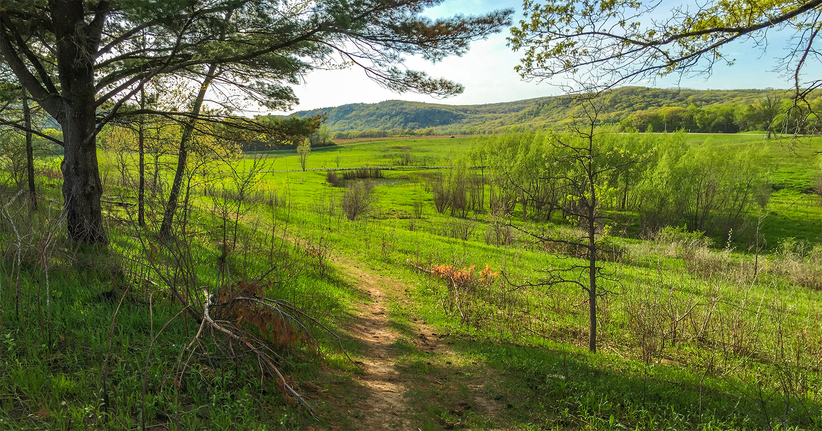 Baraboo Hills beyond on the Merrimac Segment of the Ice Age Trail