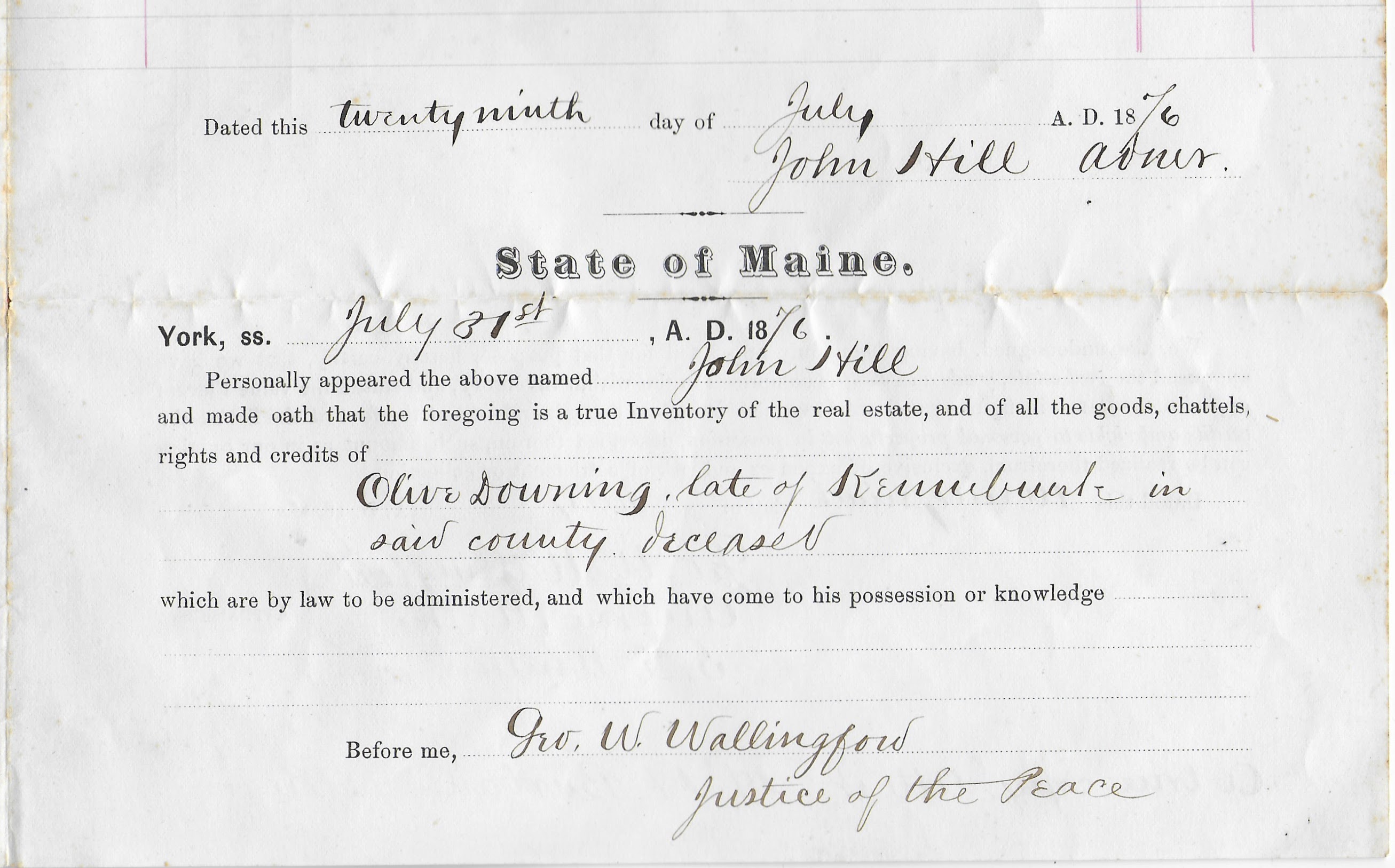 Heirlooms Reunited Inventory of the Estate of Olive (Gilpatrick