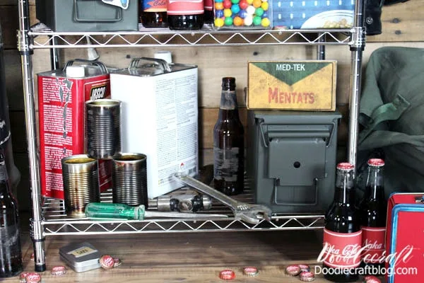 Old soup cans, camp fuel containers, old tools. You probably have a lot of supplies already for this party. It's such a fun party and might even be the perfect Father's day themed party!