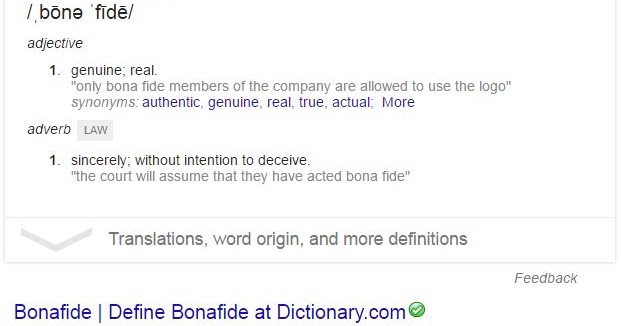 Bona Fida: Kenapa Bona Fida?