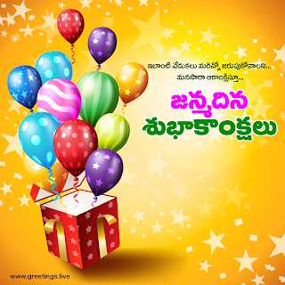 "janmadina subhakankshalu" happy birthday wishes in Telugu language