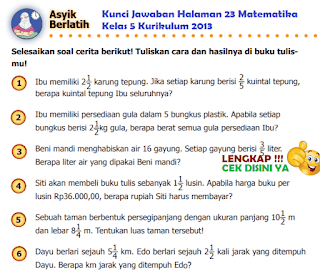 Kunci Jawaban Halaman 23 Matematika Kelas 5 Kurikulum 2013 www.simplenews.me