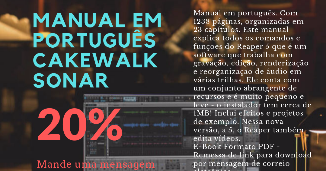 MUSICAUDIO NOVIDADES E DICAS MANUAL EM PORTUGUÊS CAKEWALK SONAR