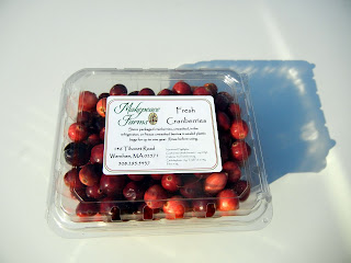 Package of freshly harvested cranberries