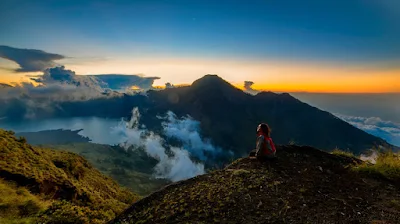 Plawangan Sembalun Crater Rim an altitude 2639 meter of mount Rinjani