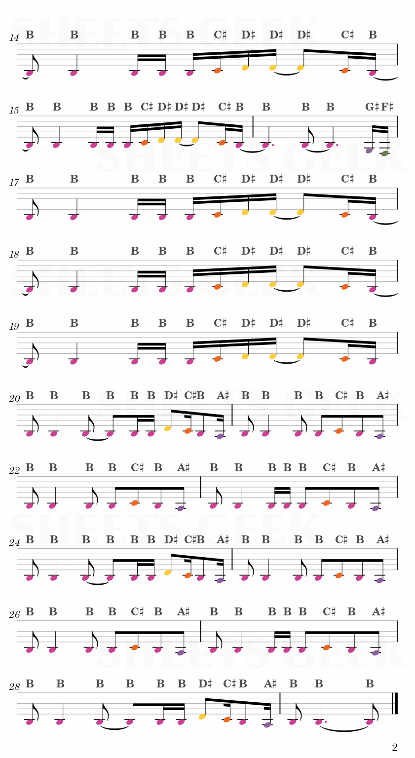 Changes - XXXTENTACION Easy Sheet Music Free for piano, keyboard, flute, violin, sax, cello page 2