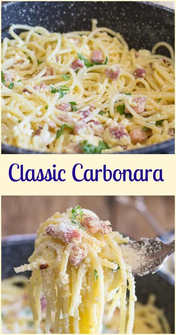 Classic Carbonara Pancetta and Egg Pasta DinnerEgg PastaCarbonara