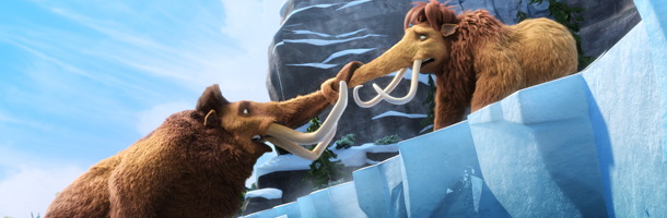 Manny and Ellie in  Ice Age: Continental Drift animatedfilmreviews.filminspector.com 2012