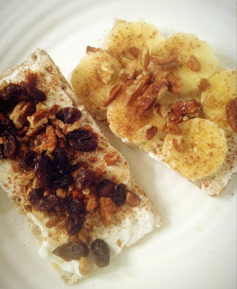 Food.Fuel for Life. Crackers with Yogurt and Fruit