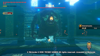 Mipha fighting a Hinox in the Coliseum with a time limit...