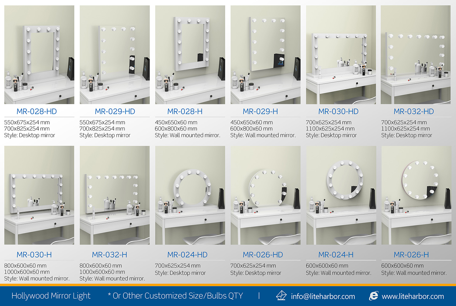 Liteharbor Lighting Decorative/makeup mirror fantastic vanity with led