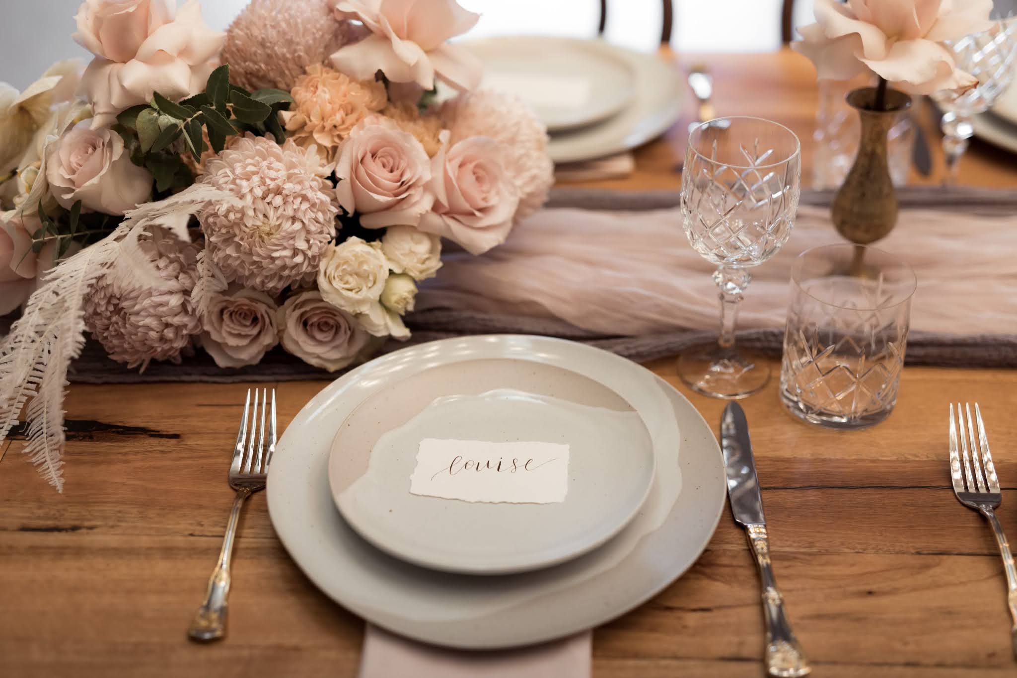 to the aisle australia | fleur de lys modern romantic bridal editorial kath young photography yallingup wa perth weddings bridal gowns florals bouquet styling tablescape blush pink palette