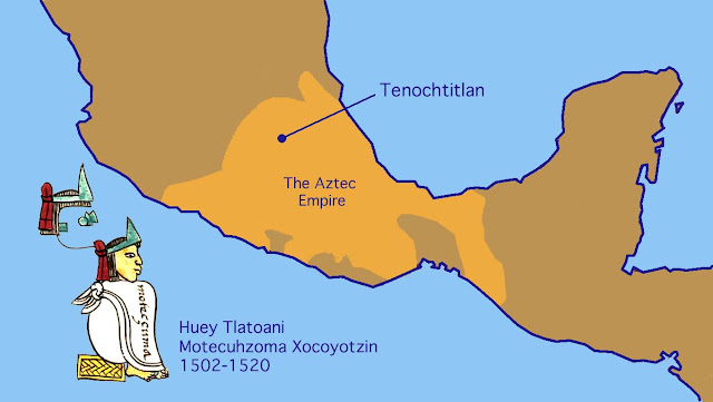 Карта империи ацтеков в её последние годы