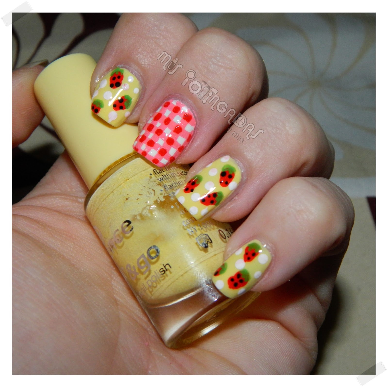 MIS POTINGADAS y ms: Reto Summer Nails | Fresas #3