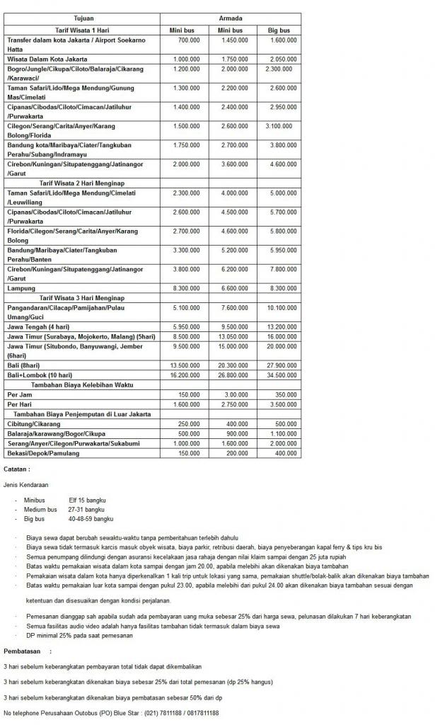 Jelajah Nusantara dengan Blue Star: Panduan Lengkap Harga Sewa Bus Pariwisata