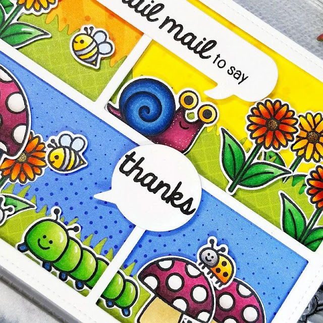 Sunny Studio Stamps: Comic Strip Speech Bubbles Backyard Bugs Thank You Card by Ana Anderson Sunny Studio Stamps: Comic Strip Speech Bubbles Backyard Bugs Thank You Card by Ana Anderson