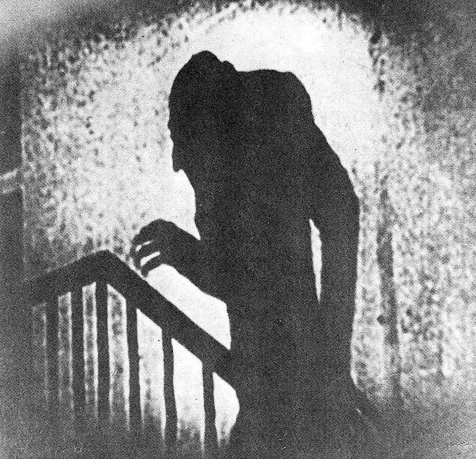 1910s Nosferatu 1910s Nosferatu profile in shadow climbing stairs