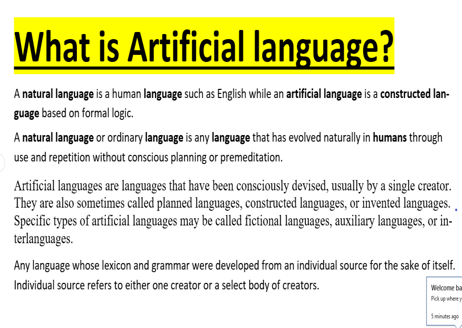 Artificial Language Explained In Urdu and Hindi With Notes PDF