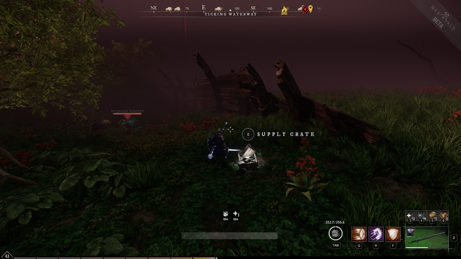 New World Ticking Waterway chest locations