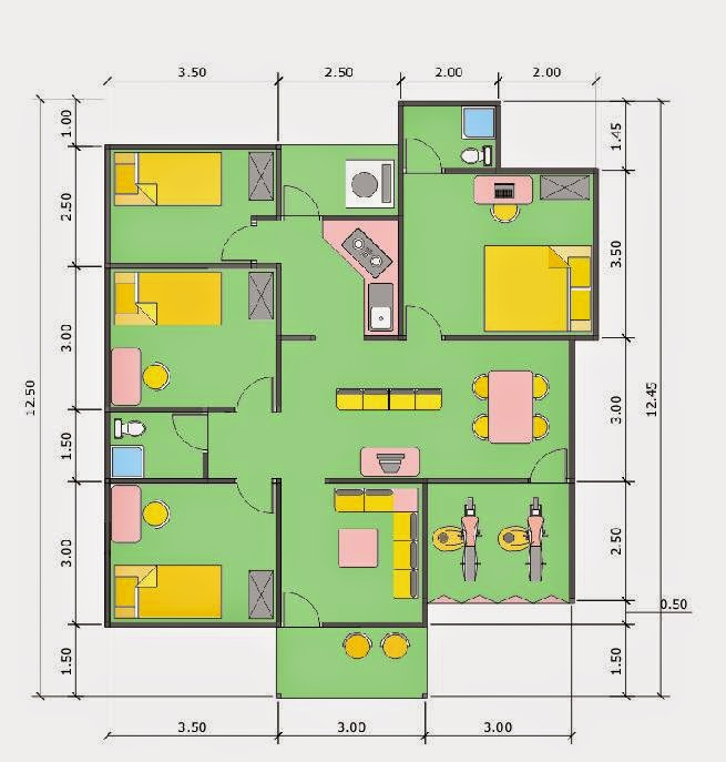 98+ Desain Rumah Minimalis Dan Ukuran - Denah Rumah Ukuran 