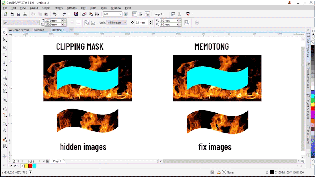 Perbedaan Memotong Objek dengan Clipping Mask dan Memotong Objek dengan Teknik Shaping