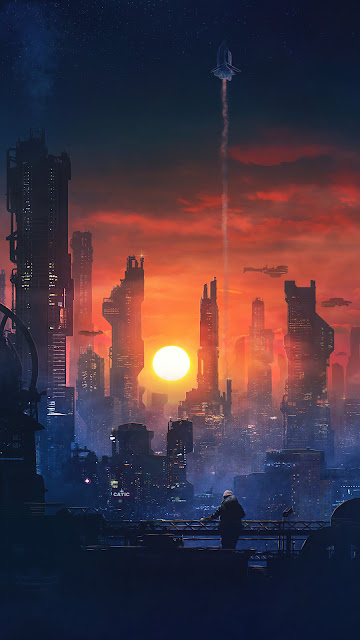 HD Wallpaper Sci-fi City Sunset HD Wallpaper Sci-fi City Sunset