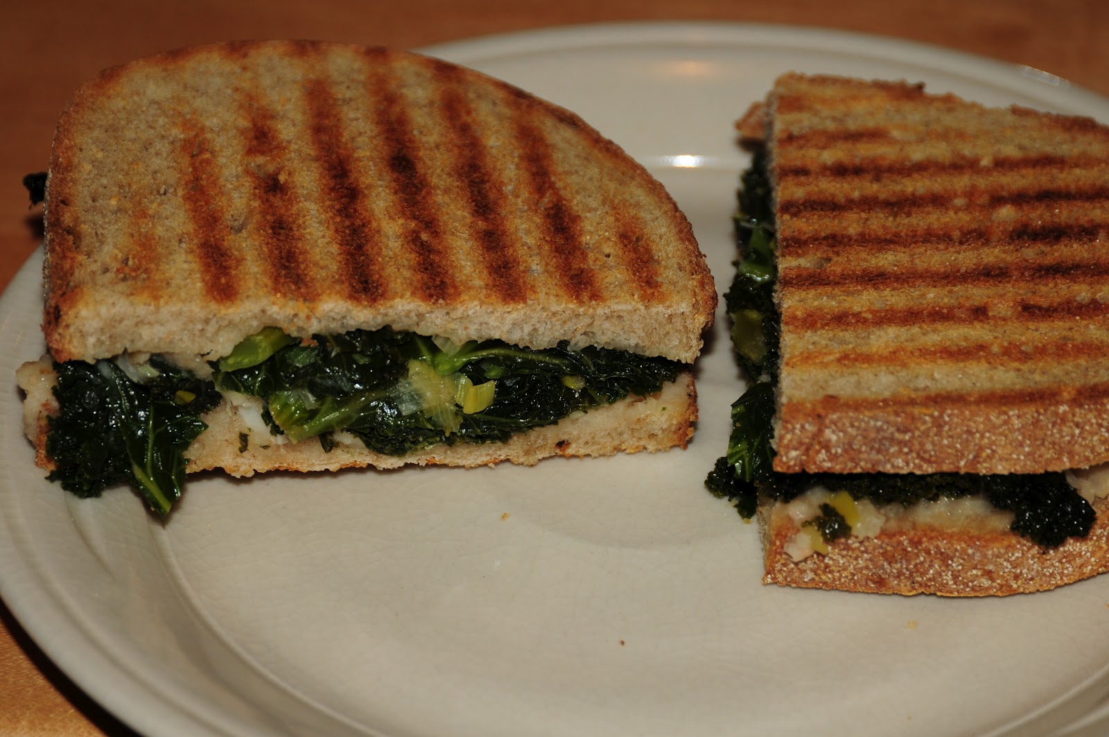 Pitchforks To Tablespoons Braised Greens & Cannellini Bean Panini