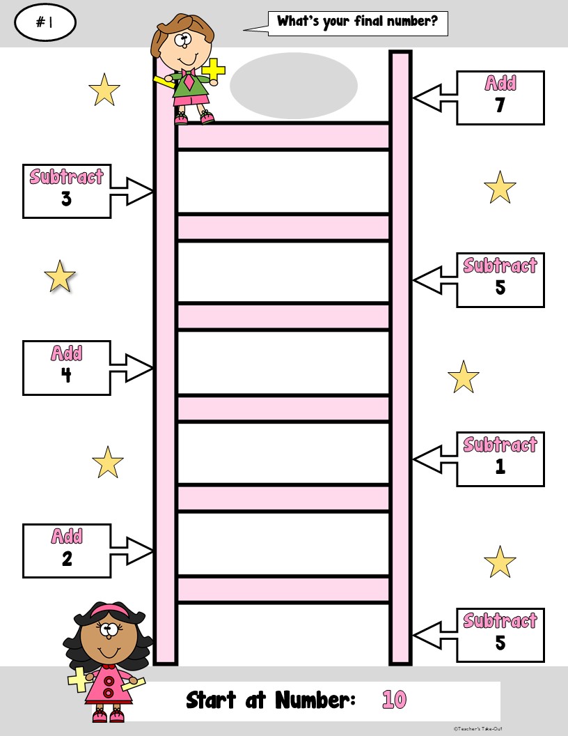 Number Ladders For Math Teacher's TakeOut