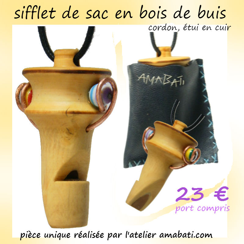 Sifflet de sac en bois de buis par l'atelier amabati