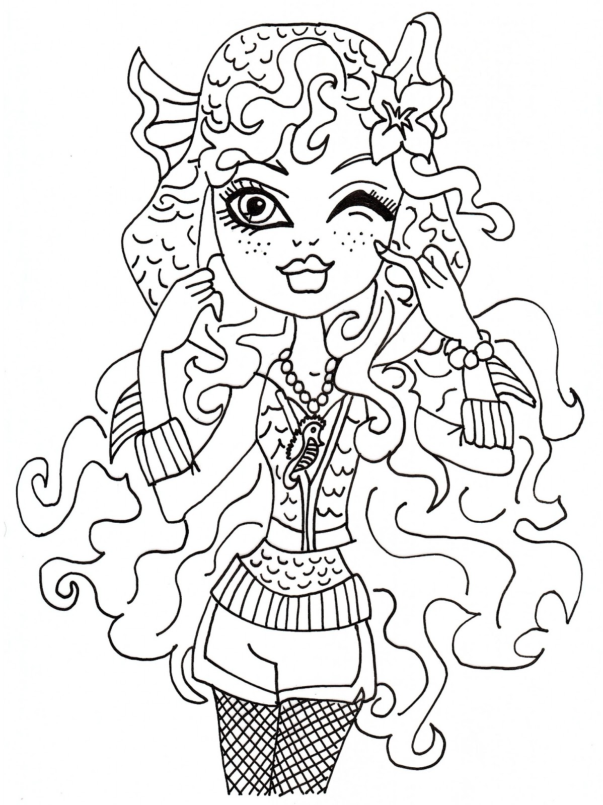 Free Printable Monster High Coloring Pages Lagoona Blue Coloring Sheet