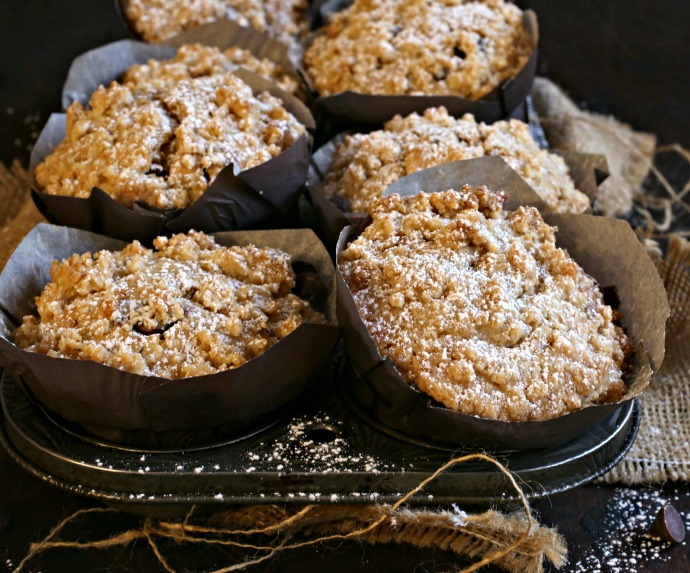 Hungry Couple Chocolate Chip Crumb Topped Muffins