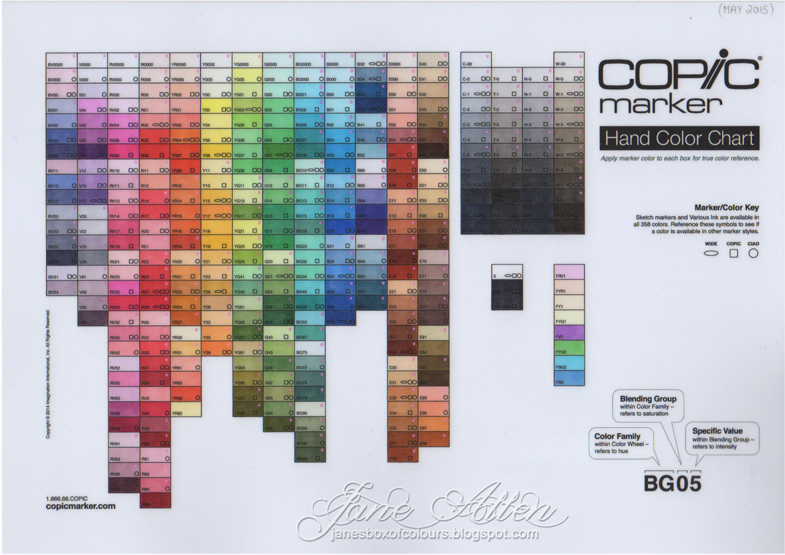 Copic Marker Color Chart 2016