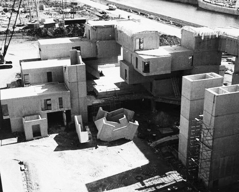 Rare Photographs of the Construction of Habitat 67, the Most