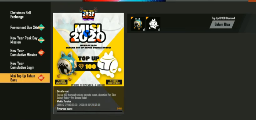 Penjelasan Event New Year 2020 Free Fire Ff Garena