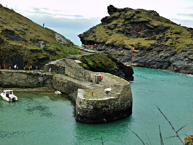 The old harbour walls at Boscastle, Cornwall