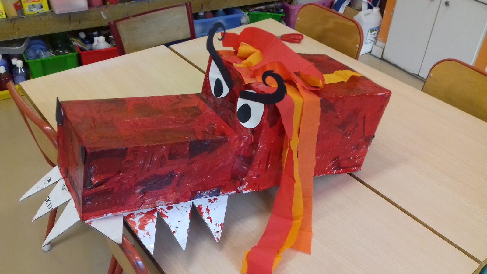 Comment Fabriquer Un Dragon Chinois Géant BIBOUCHE EN CLASSE : fabrication d'un dragon de carnaval