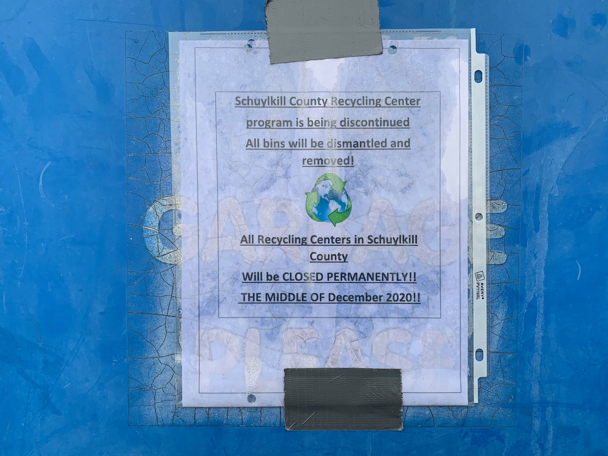 Schuylkill County Recycling Program Ending This Month