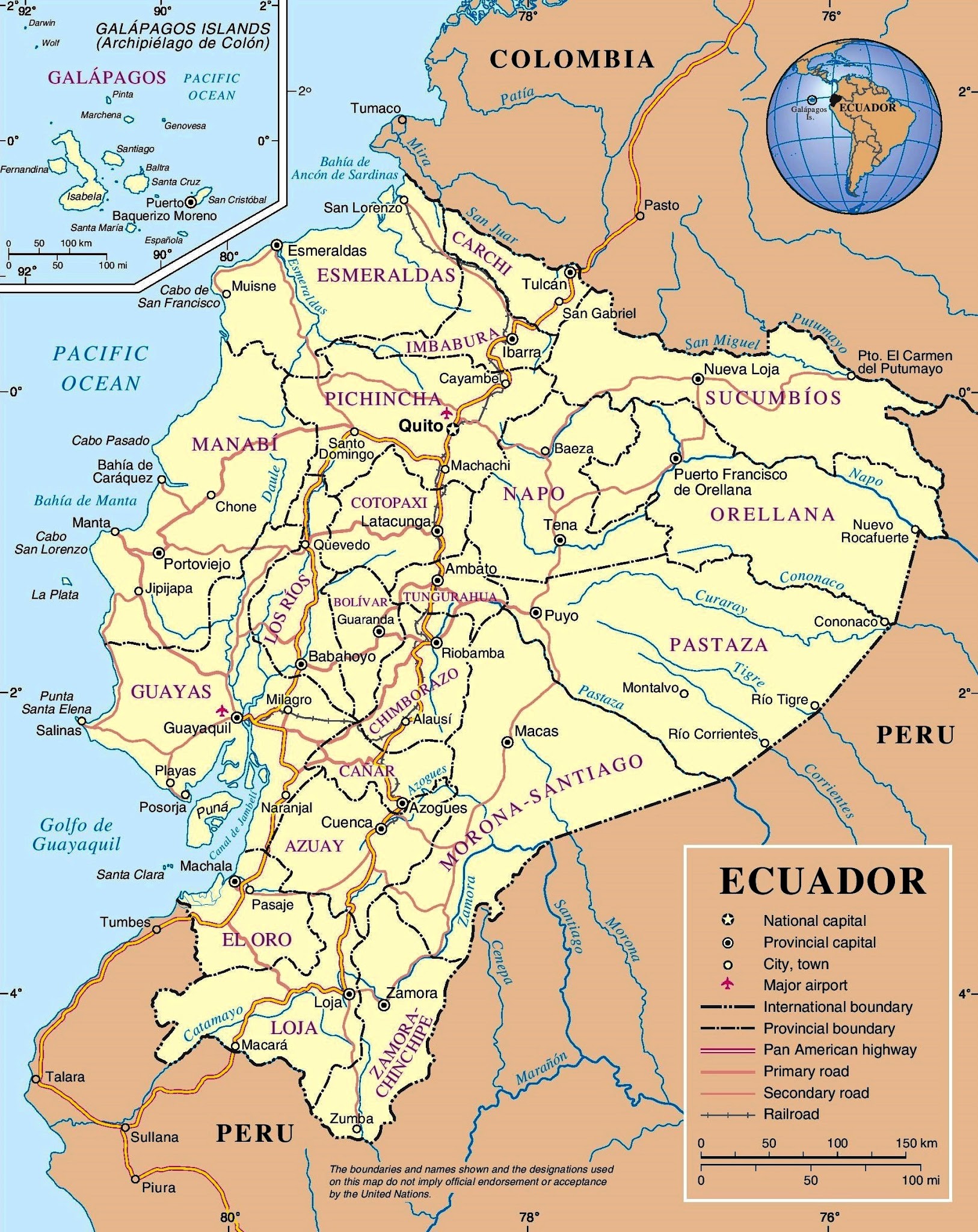 Map Of Ecuador Ecuador Map Ecuador Travel Political Map Images