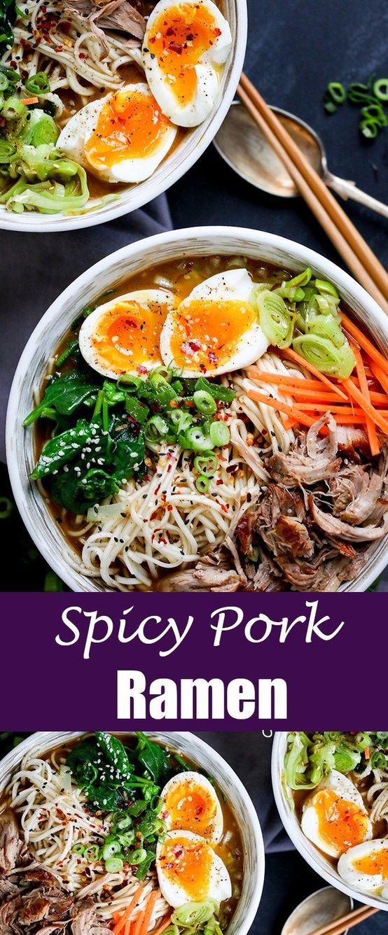 Spicy Pork Ramen Noodle Soup #Noodle #Noodle Recipes #SpicyPorkRamen ...