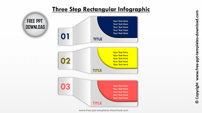 Three Steps Rectangular Beautiful Infographic | Free PPT Download