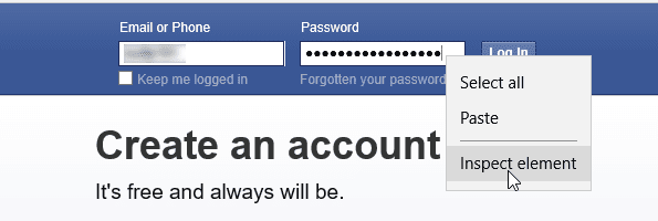 ブラウザにドットではなくテキストでパスワードを表示させる