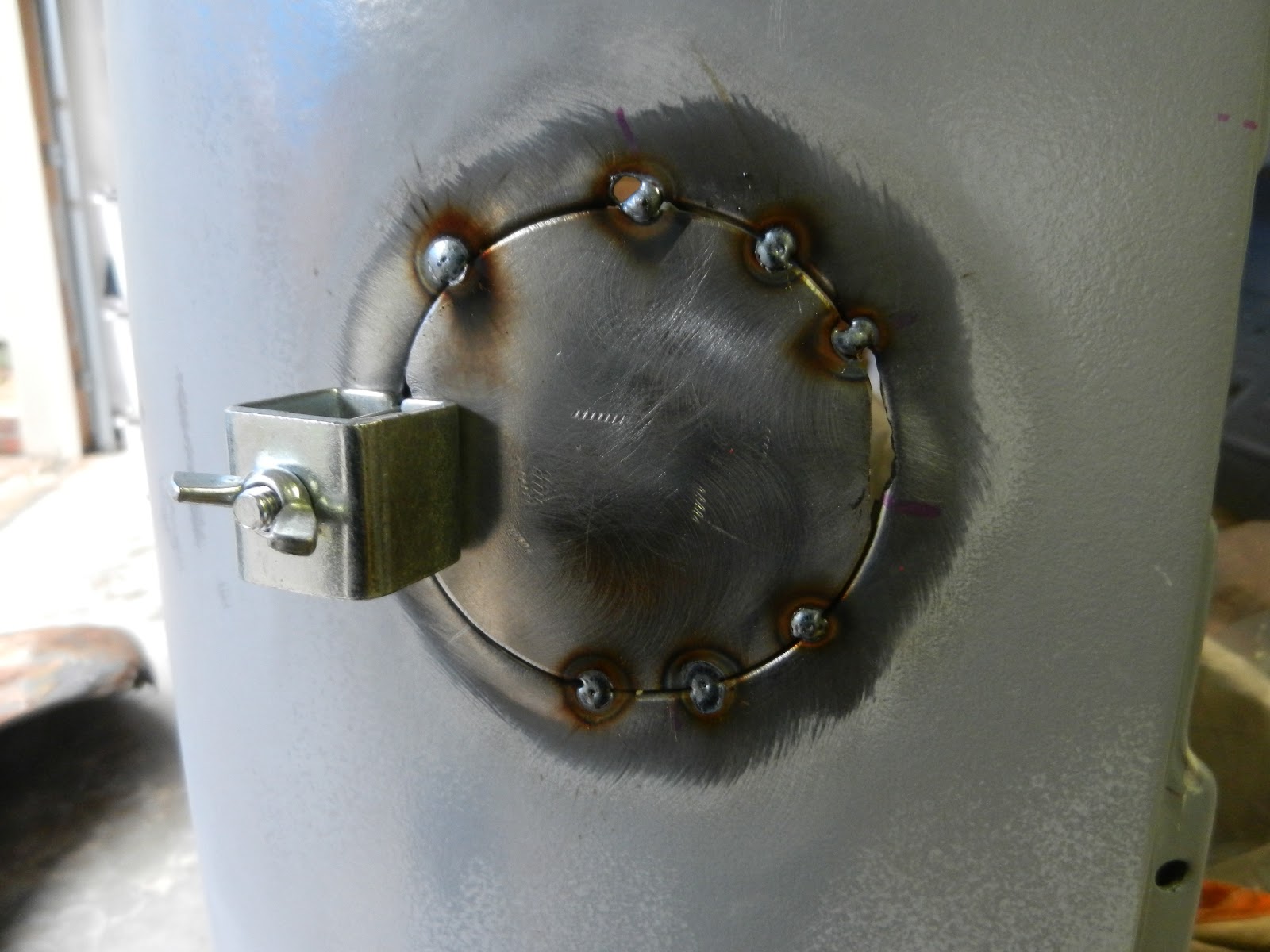 1954 Chevy Truck EV Conversion Shaving the Gas Tank Filler Hole