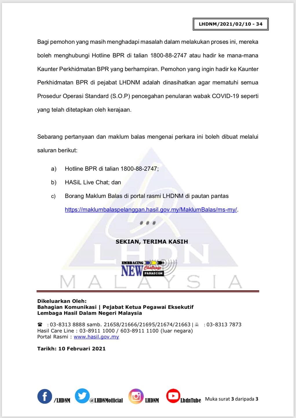 BPR Cara Tukar Kata Laluan Permohonan Bantuan Prihatin Rakyat (BPR)