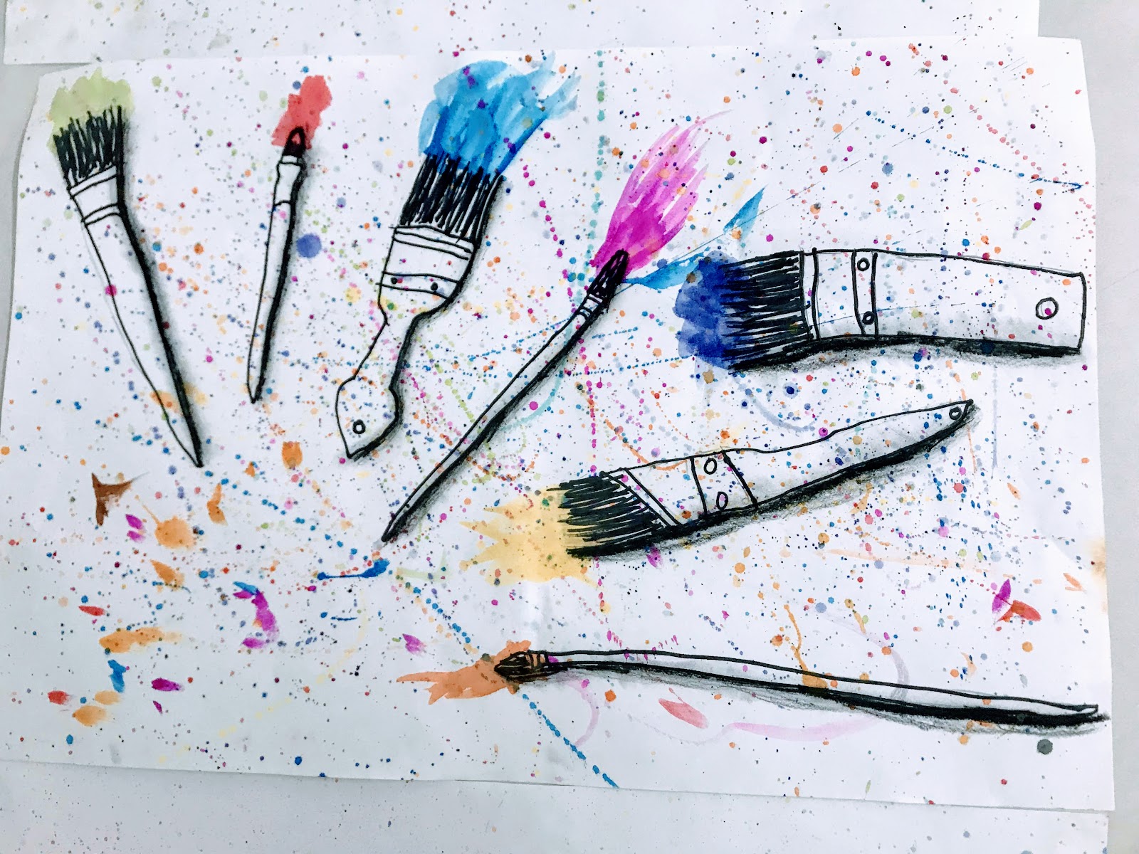 Elements of the Art Room 5th grade Jim Dine inspired paintbrushes