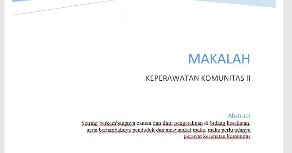 Makalah Keperawatan Komunitas Semua Surat