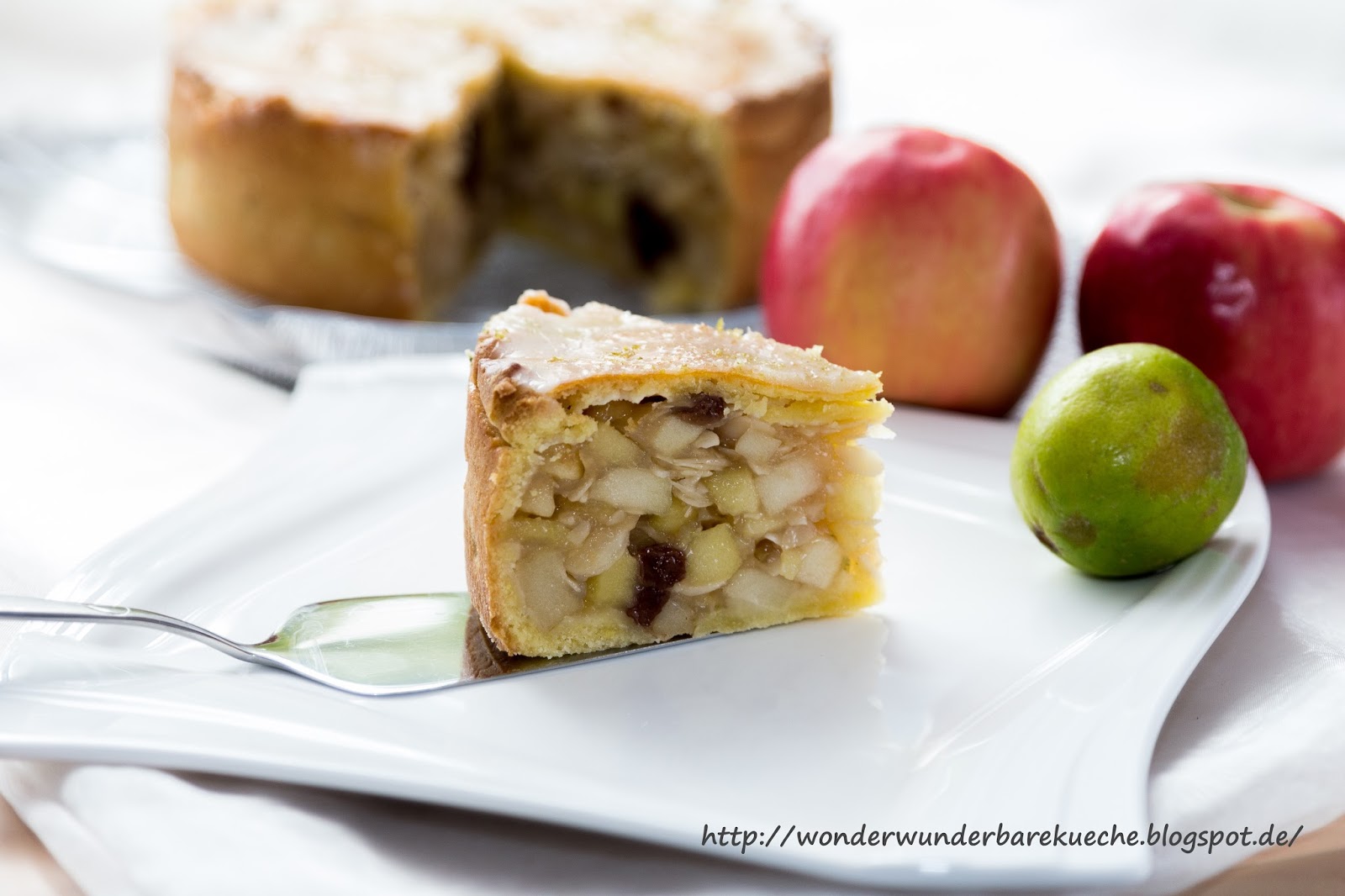 Kleine Kuchen: Gedeckter Caipirinha - Apfelkuchen