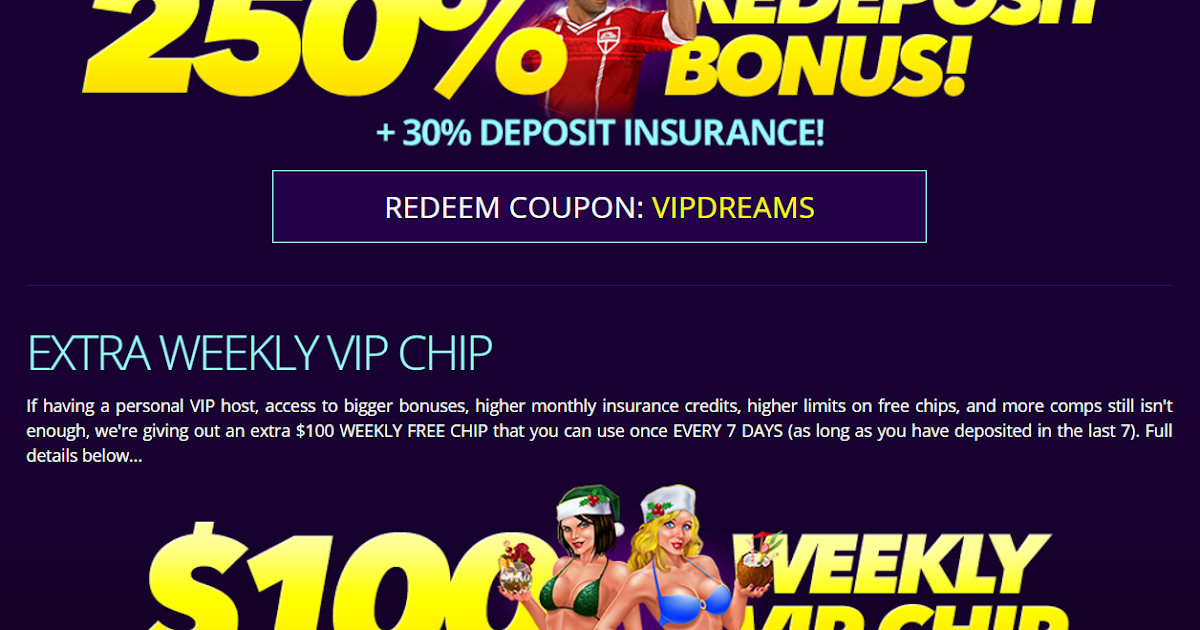 Dreams Casino No Deposit Coupon Codes