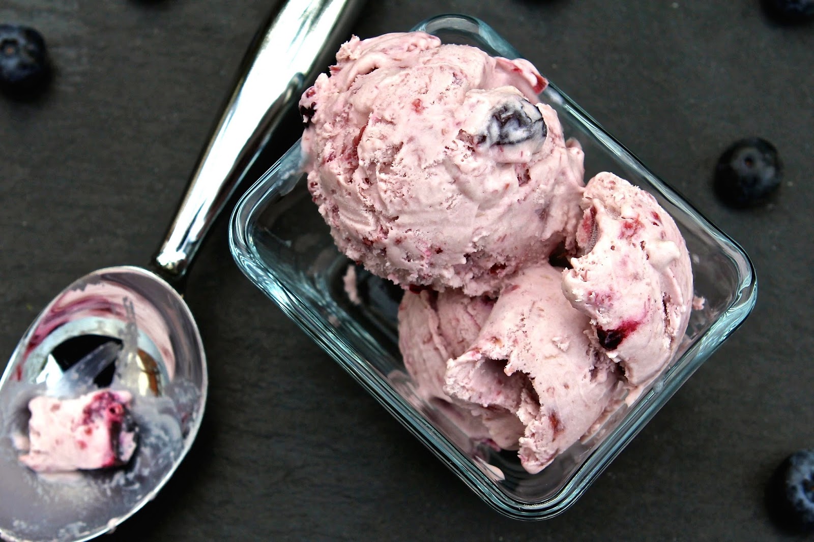Gluten Free Alchemist Rhubarb, Blueberry and Honey No Churn Ice Cream